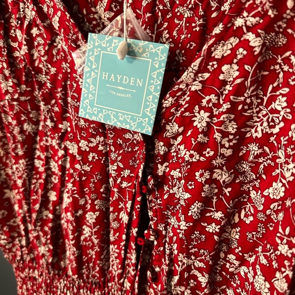 NWT Hayden Los Angeles Red Floral Maxi Dress - Picture 5 of 5